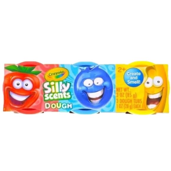 NEW Crayola Silly Scents Doh 2+ Red/Blue/Yellow - Picture 1 of 7